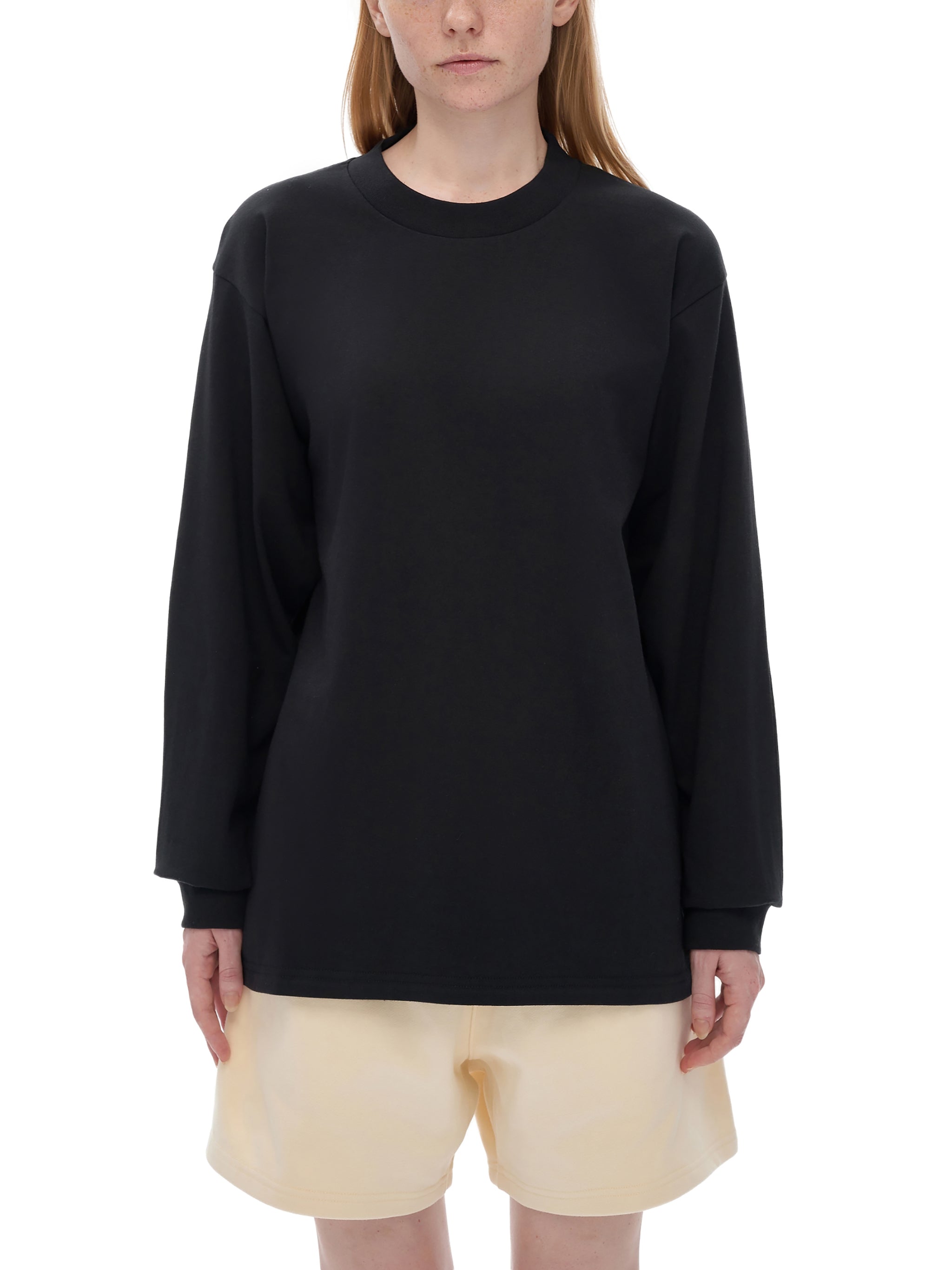 Crew Neck Drop Shoulder Long Sleeve Shirt