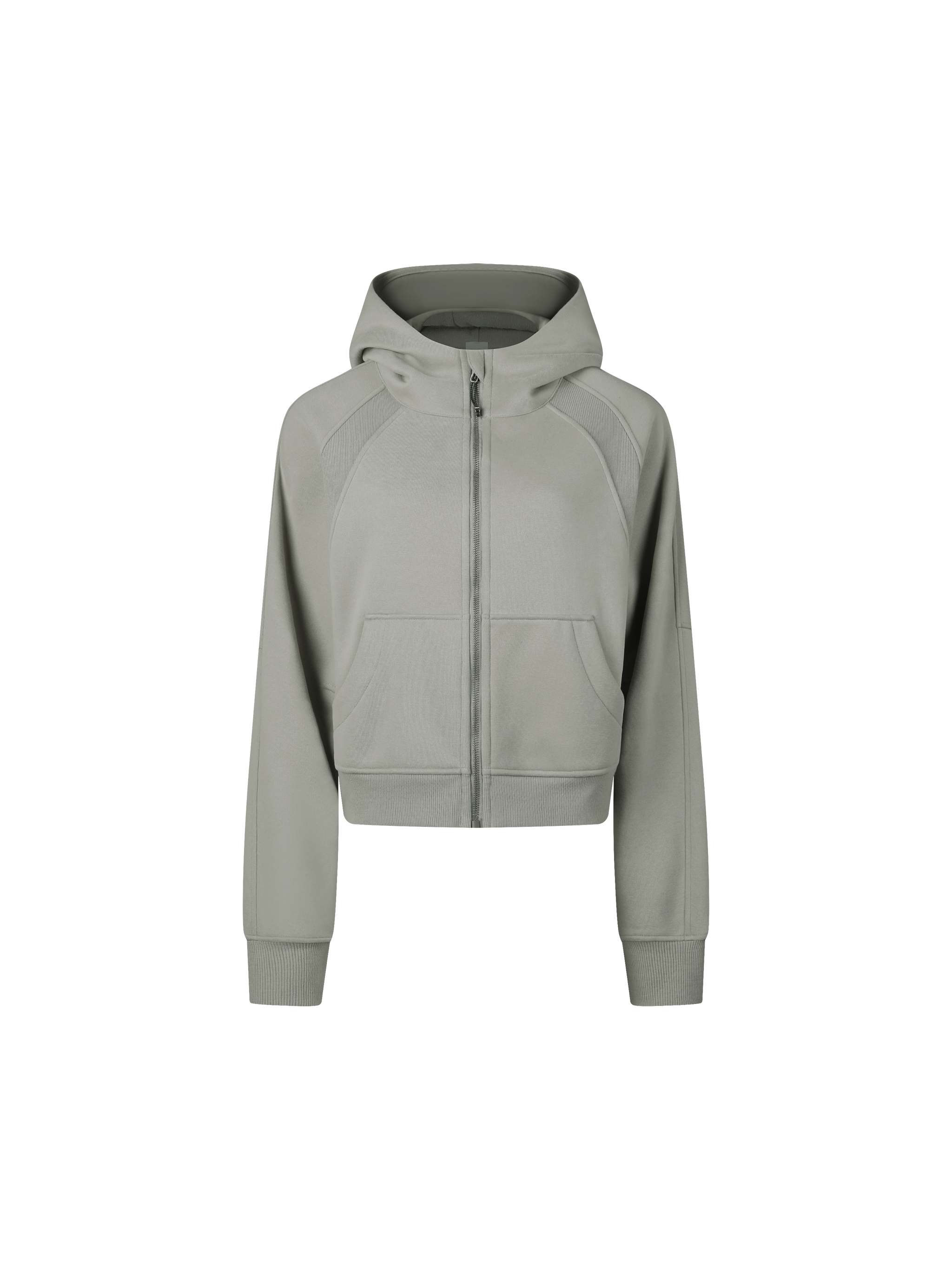 Cropped Zip-Through Hoodie