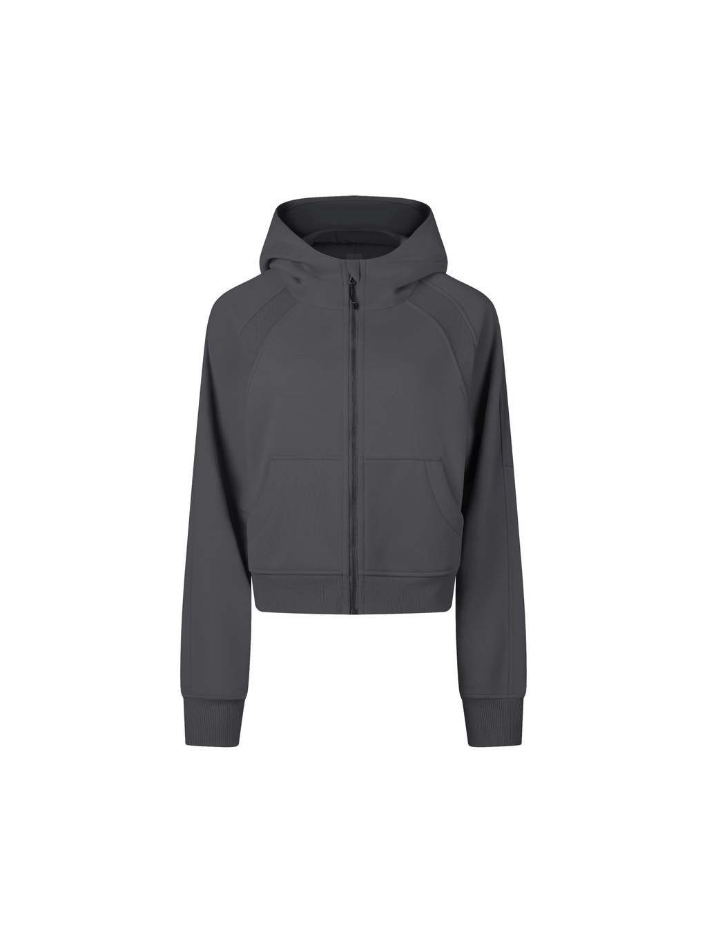 Cropped Zip-Through Hoodie