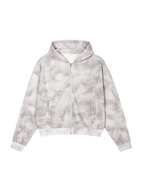 Dirty Washed Zip-Up Fleece Hoodie