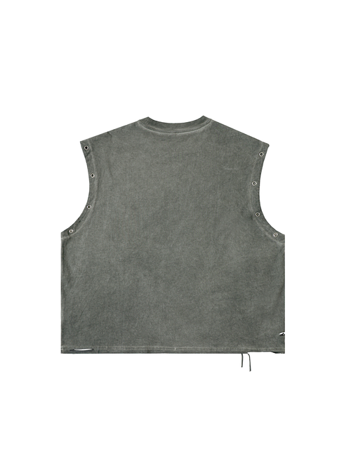 Distressed Grommet Eyelet Tank Top