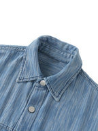 Distressed Wash Short-Sleeve Shirt