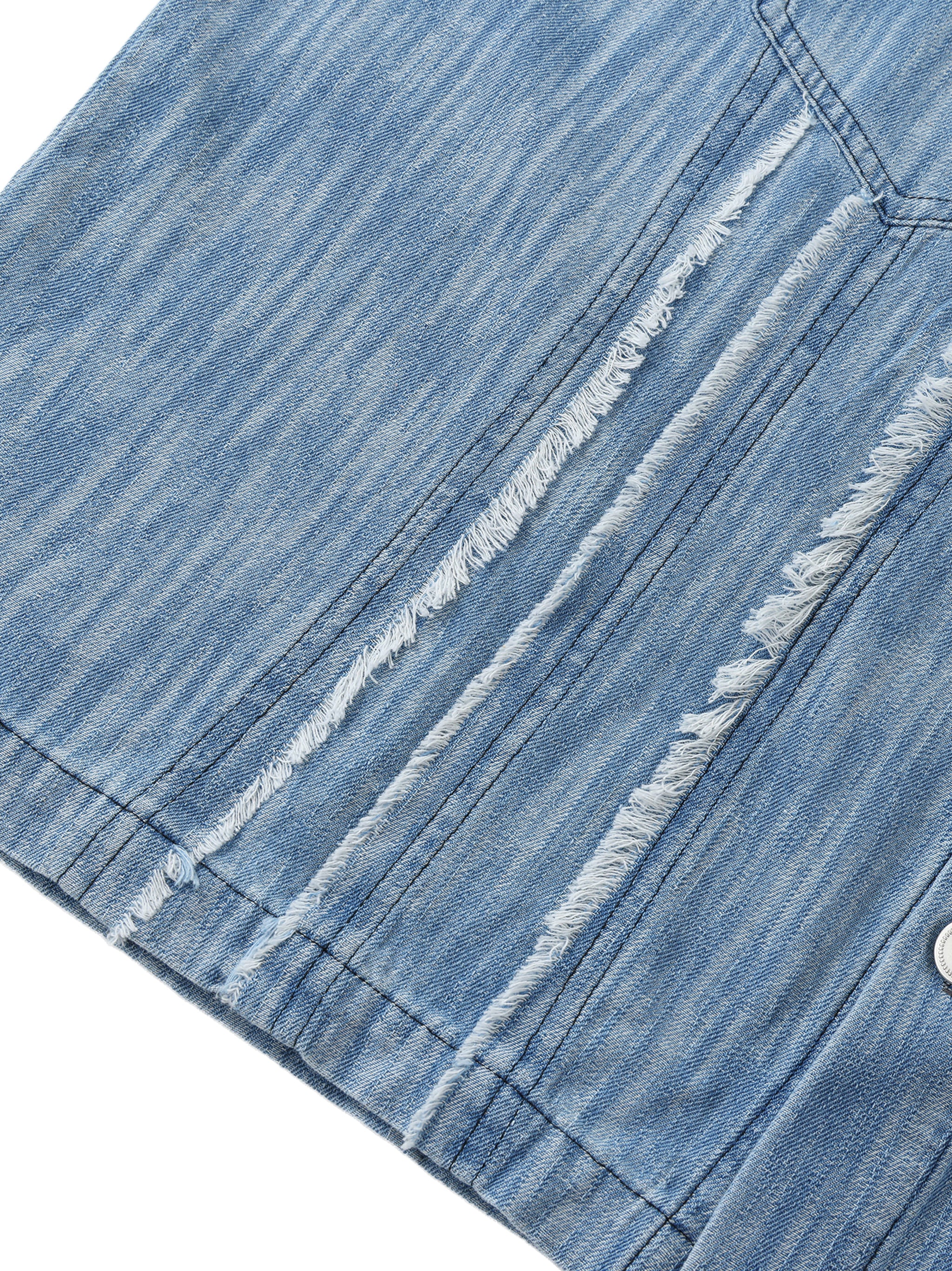 Distressed Wash Short-Sleeve Shirt