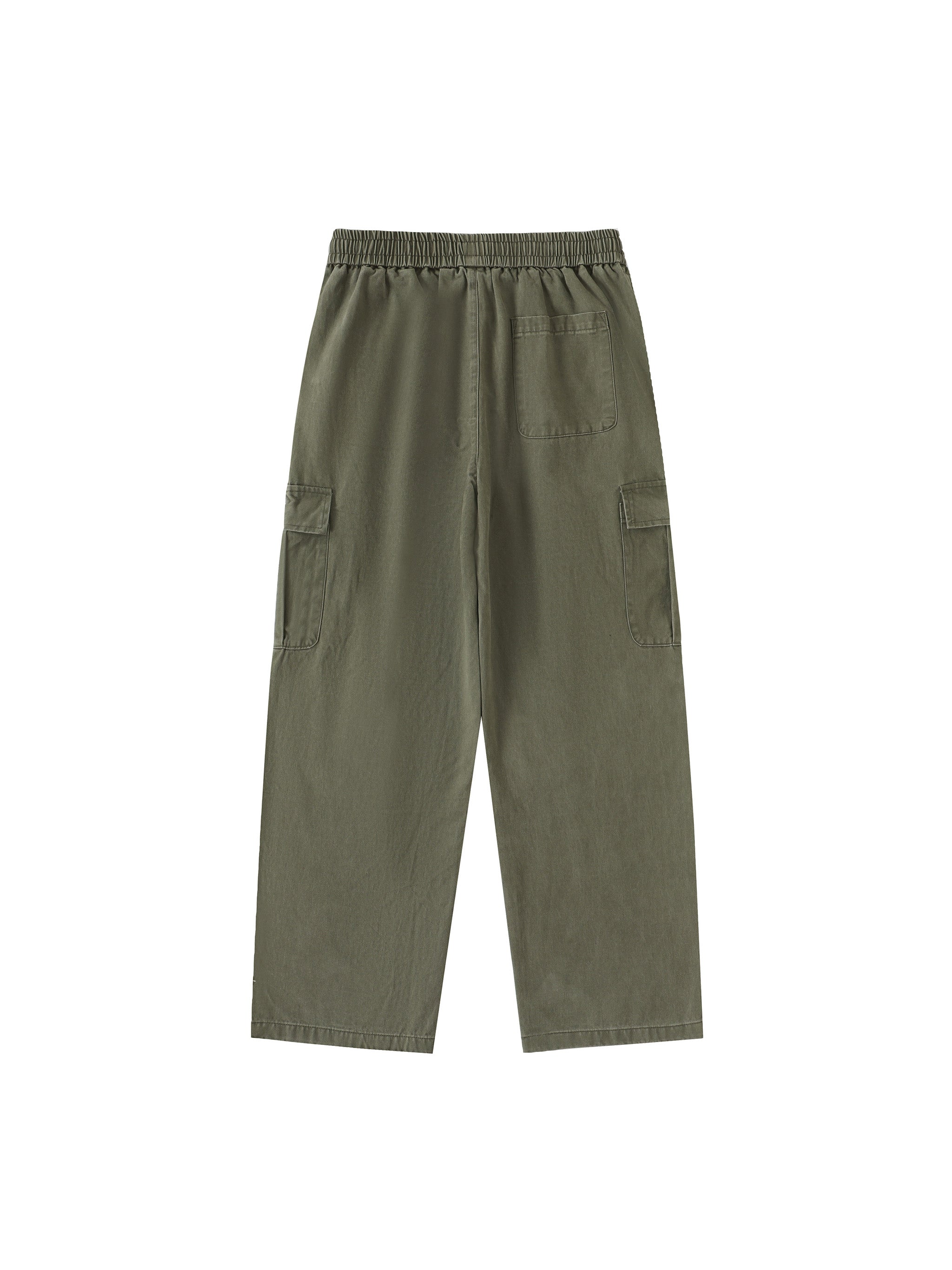 Drawstring Waist Straight-Leg Cargo Pants