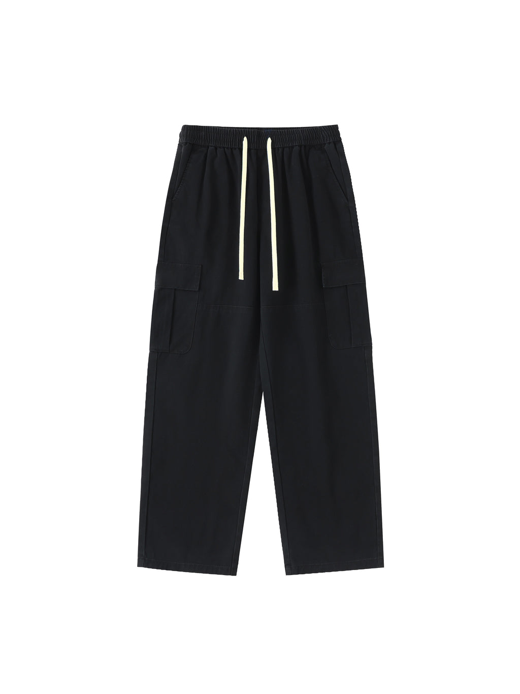 Drawstring Waist Straight-Leg Cargo Pants