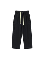 Drawstring Waist Straight-Leg Cargo Pants
