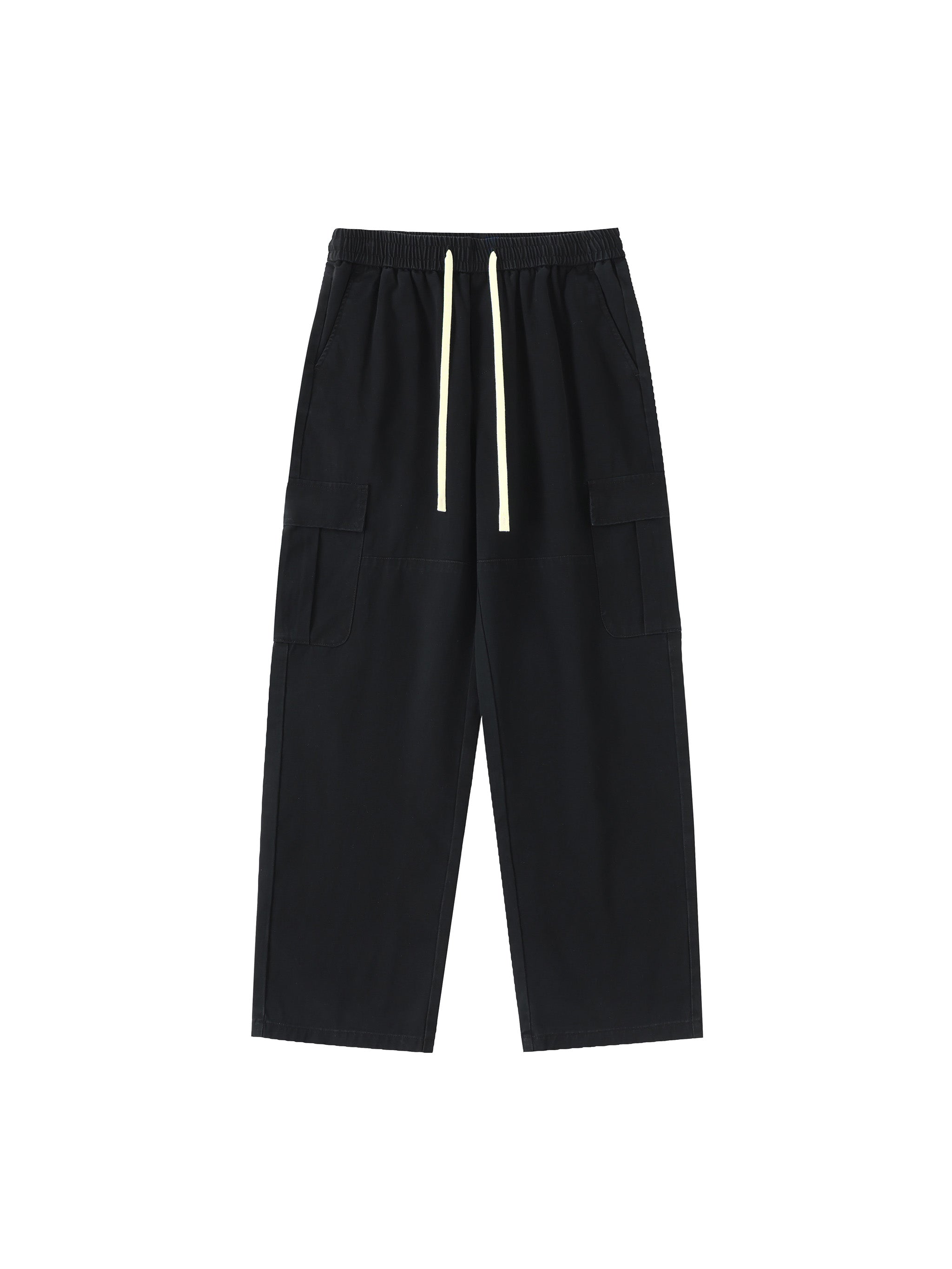 Drawstring Waist Straight-Leg Cargo Pants