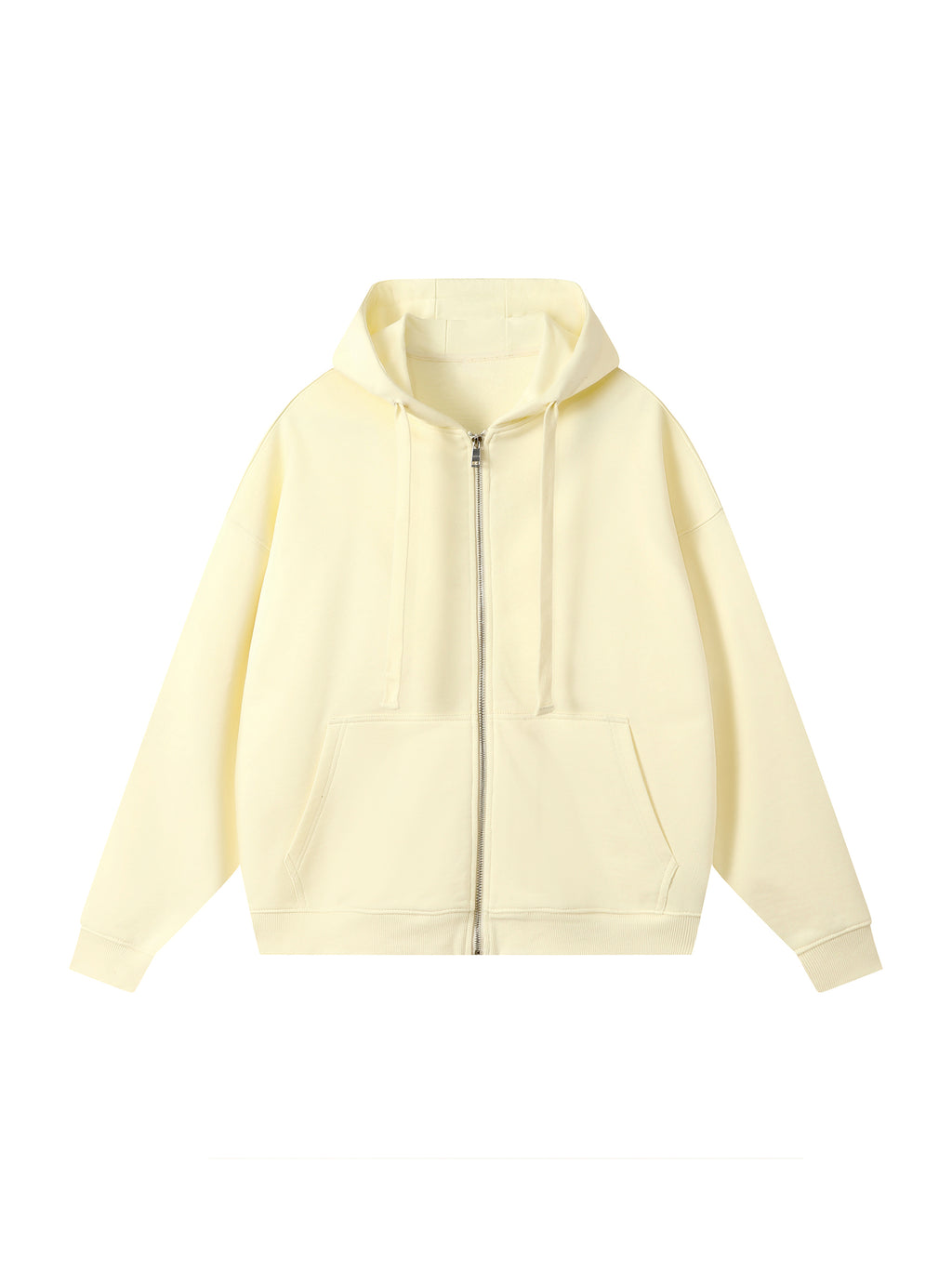 Drop-Shoulder Zip Up Hoodie