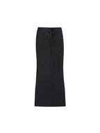 Dyed Washed Drawstring Maxi Skirt