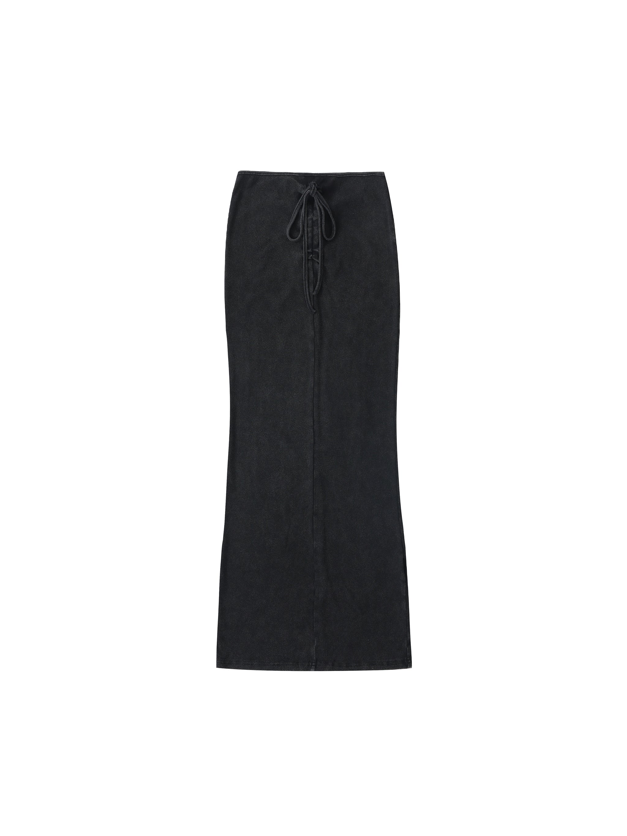 Dyed Washed Drawstring Maxi Skirt