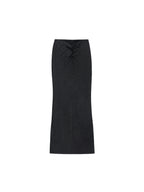 Dyed Washed Drawstring Maxi Skirt