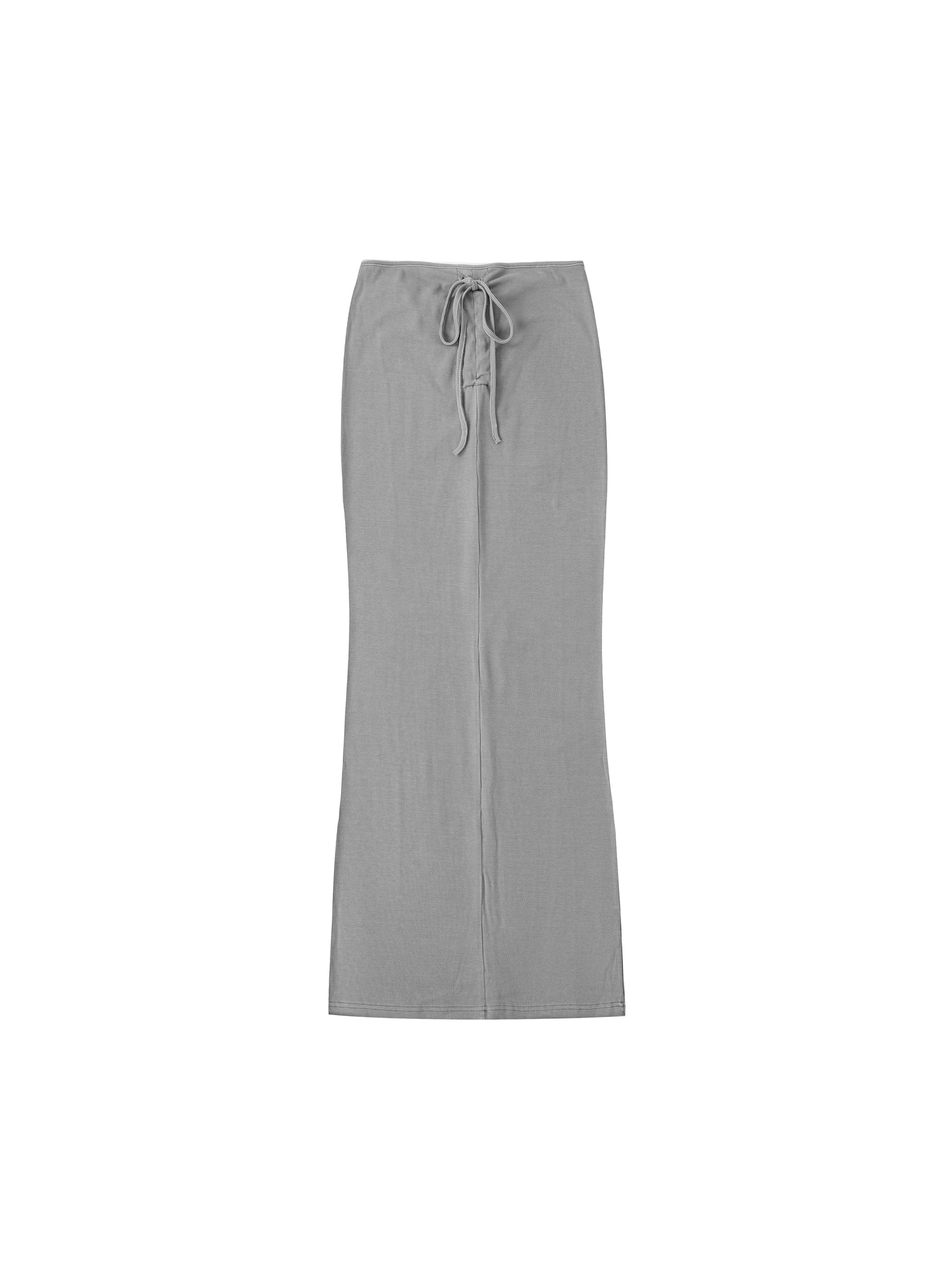 Dyed Washed Drawstring Maxi Skirt