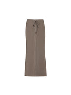 Dyed Washed Drawstring Maxi Skirt