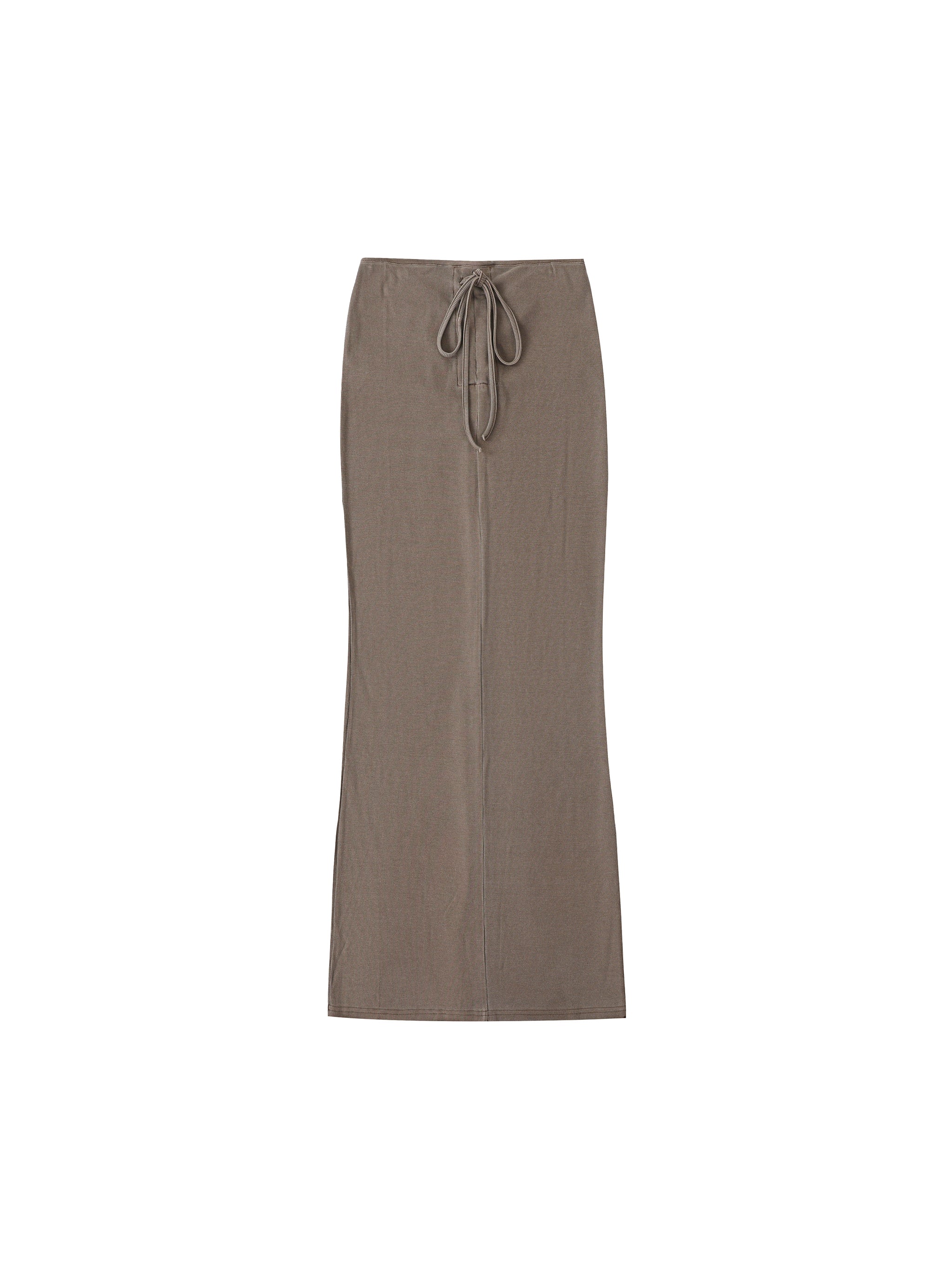 Dyed Washed Drawstring Maxi Skirt