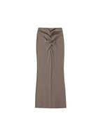 Dyed Washed Drawstring Maxi Skirt