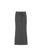 Dyed Washed Drawstring Maxi Skirt