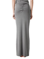 Dyed Washed Drawstring Maxi Skirt
