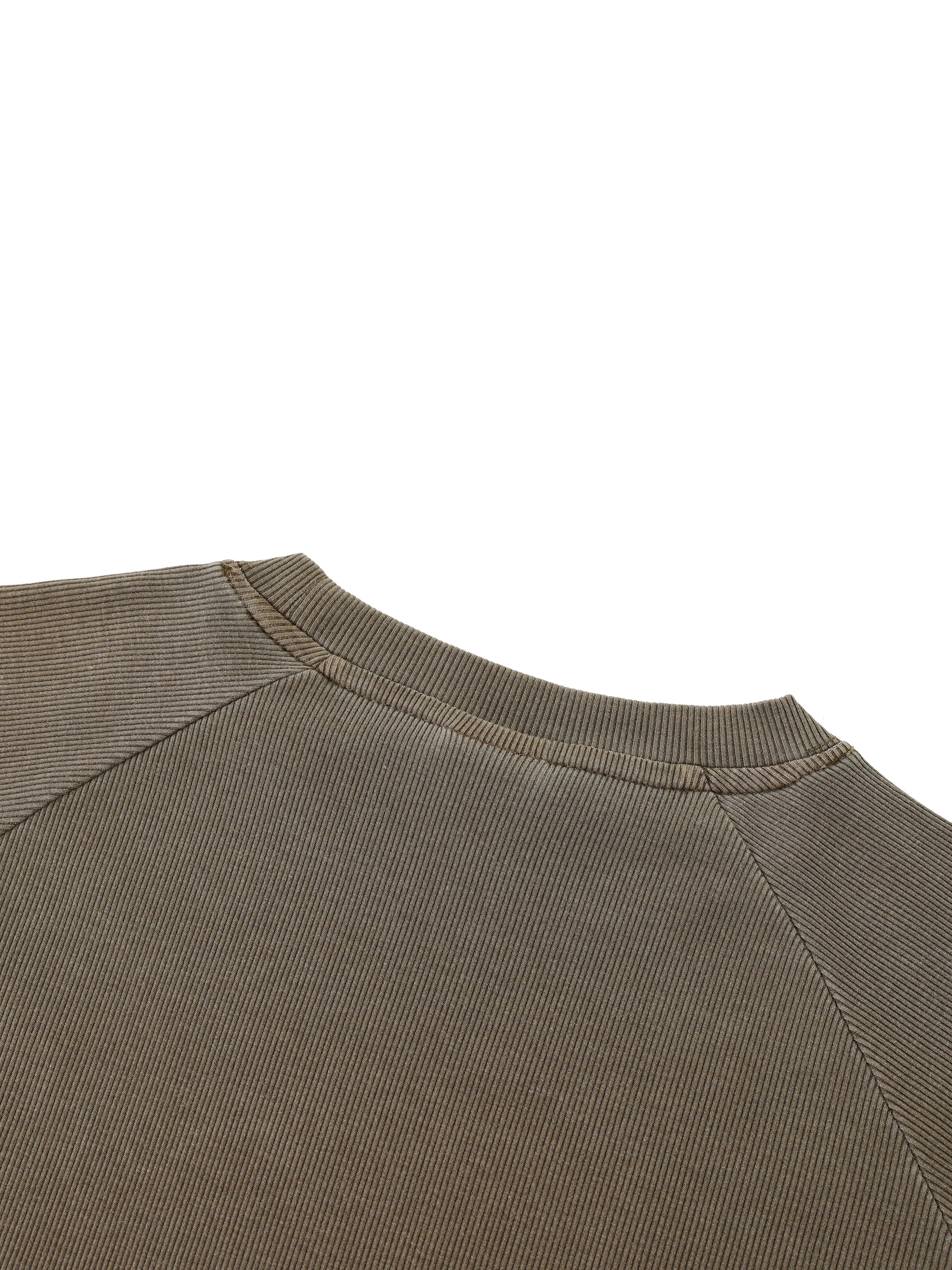 Dyed Washed Raglan Long Sleeve Slim T-Shirt
