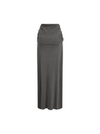 Dyed Washed Straight Hip-Hugging Slim Maxi Skirt