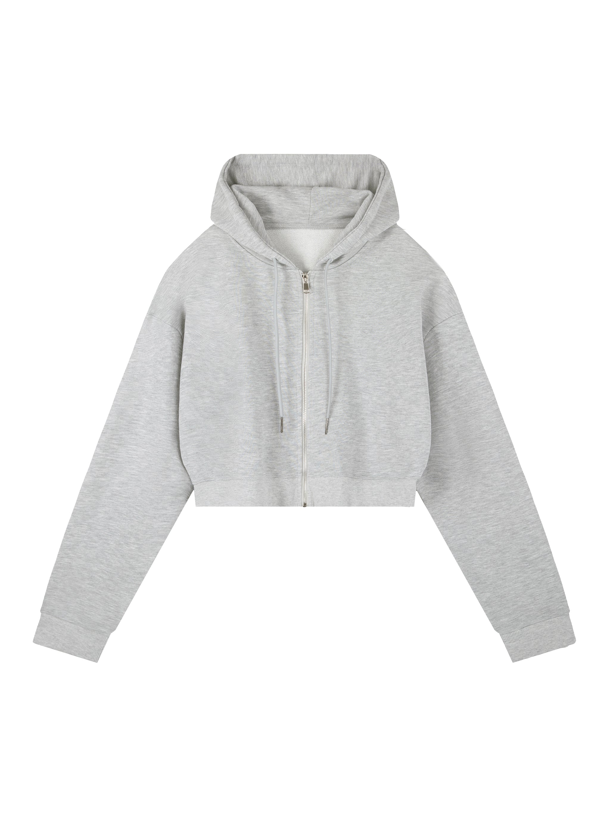 Essential Cropped Zip-Up Hoodie