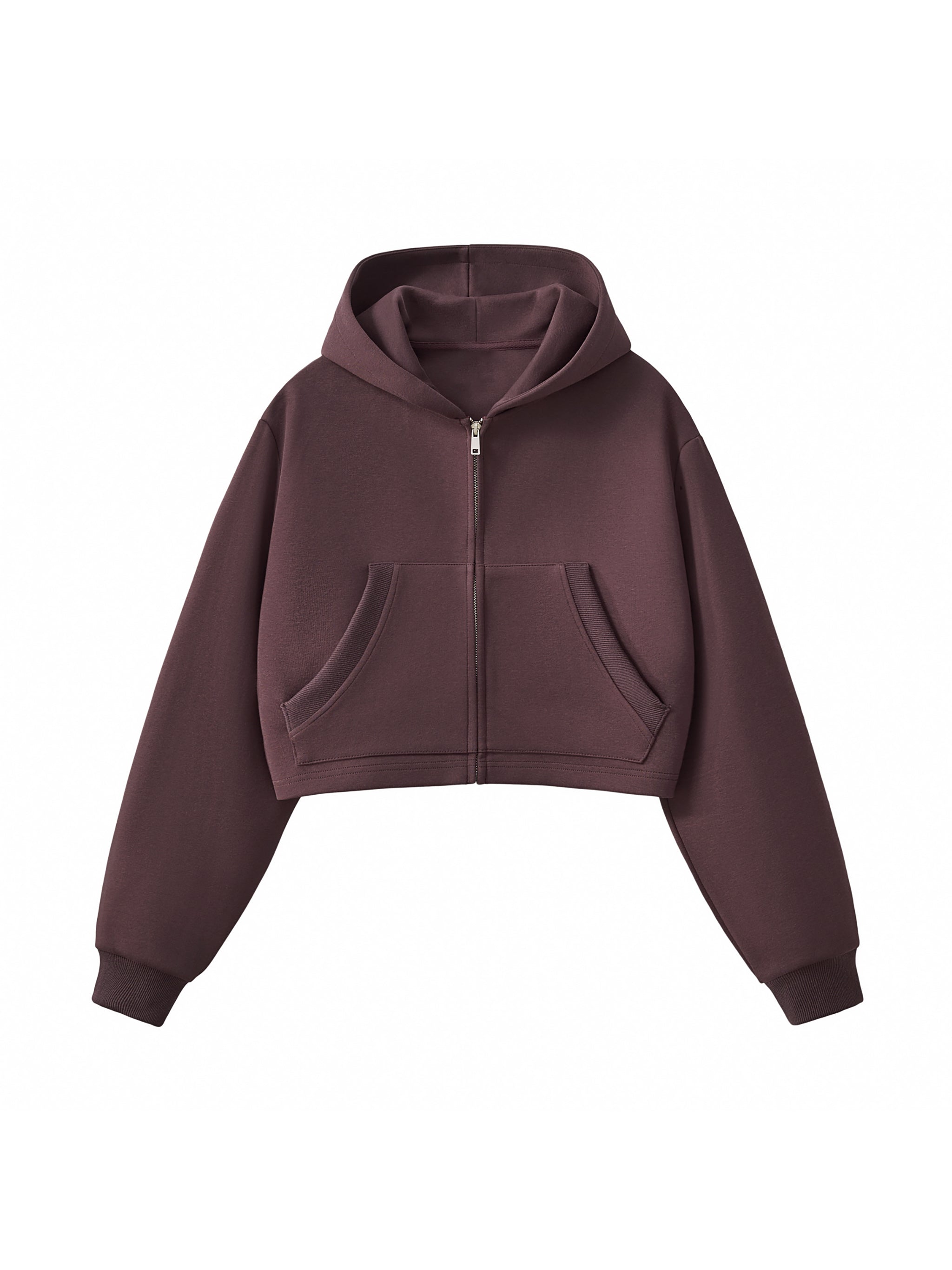 Essential Cropped Zip-Up Hoodie
