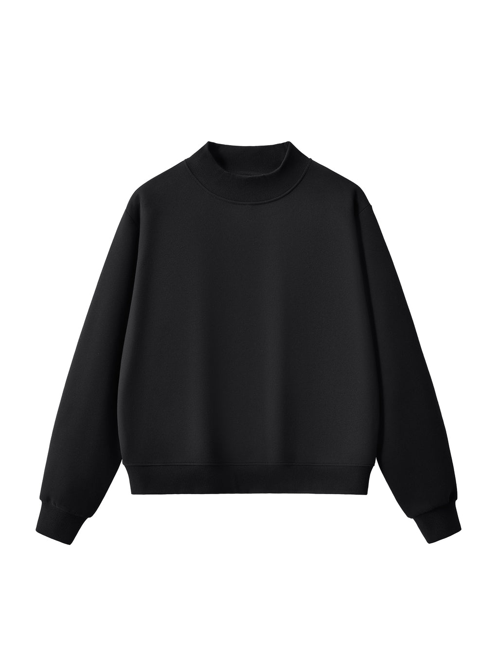 Essential Fleece Mock-Neck Crew Sweatshirt