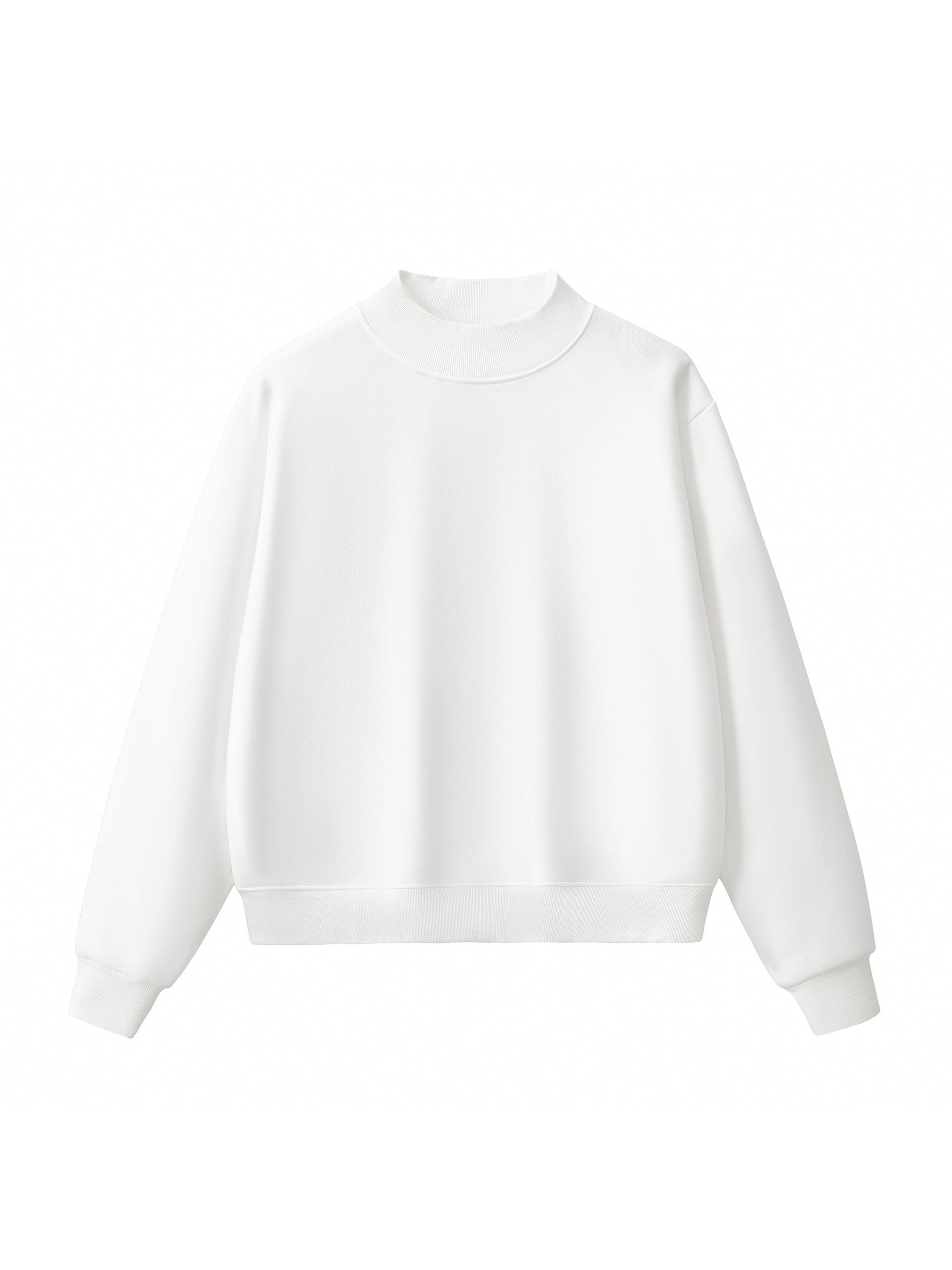 Essential Fleece Mock-Neck Crew Sweatshirt