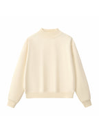 Essential Fleece Mock-Neck Crew Sweatshirt