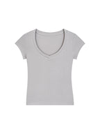 Essential V-Neck Bodycon T-Shirt