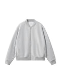 Essential Zip-Up Fleeced Varsity Jacket
