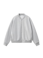 Essential Zip-Up Fleeced Varsity Jacket