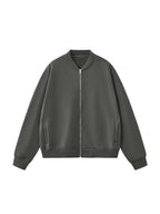 Essential Zip-Up Fleeced Varsity Jacket