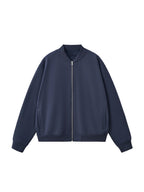 Essential Zip-Up Fleeced Varsity Jacket