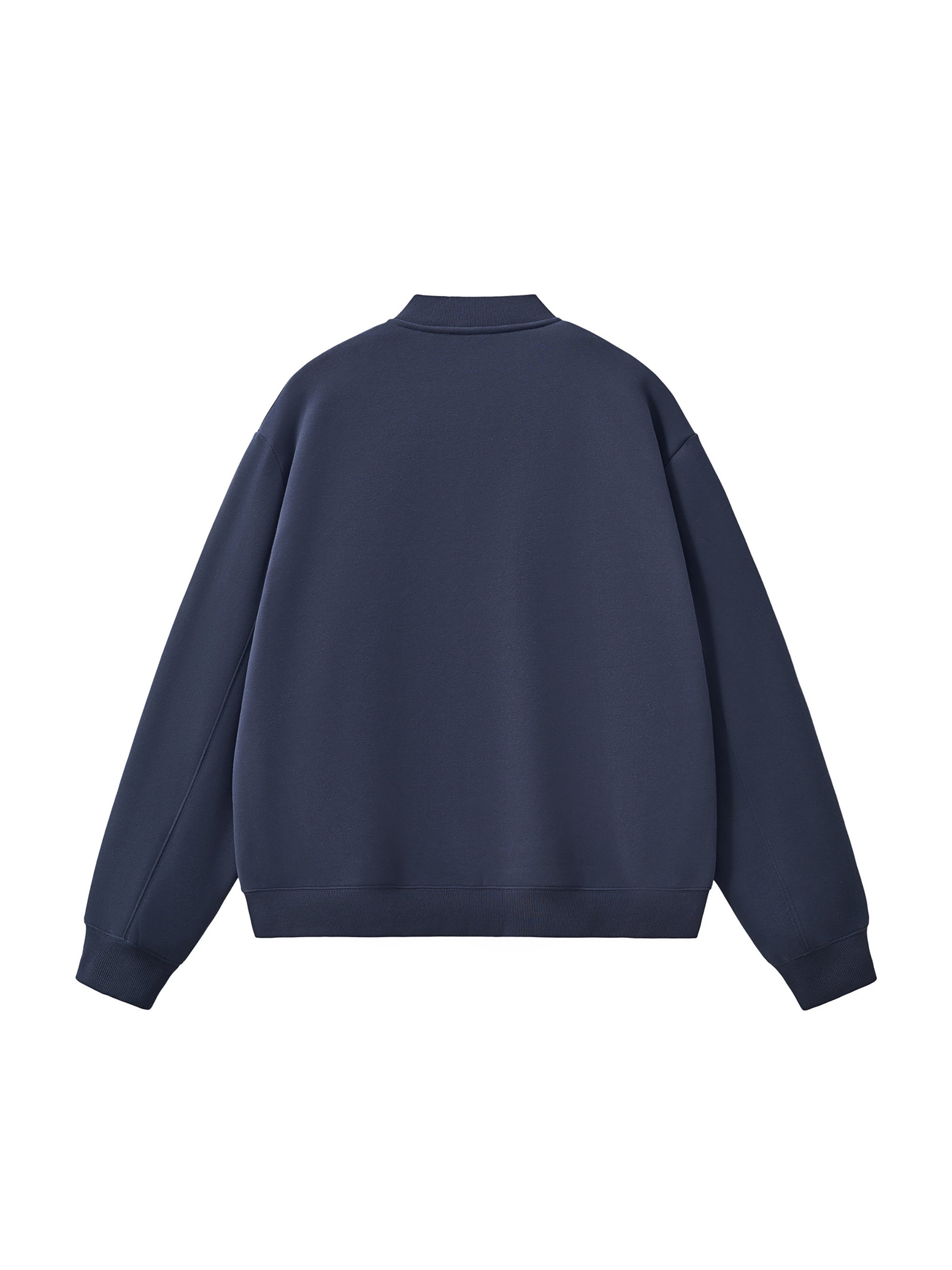Essential Zip-Up Fleeced Varsity Jacket