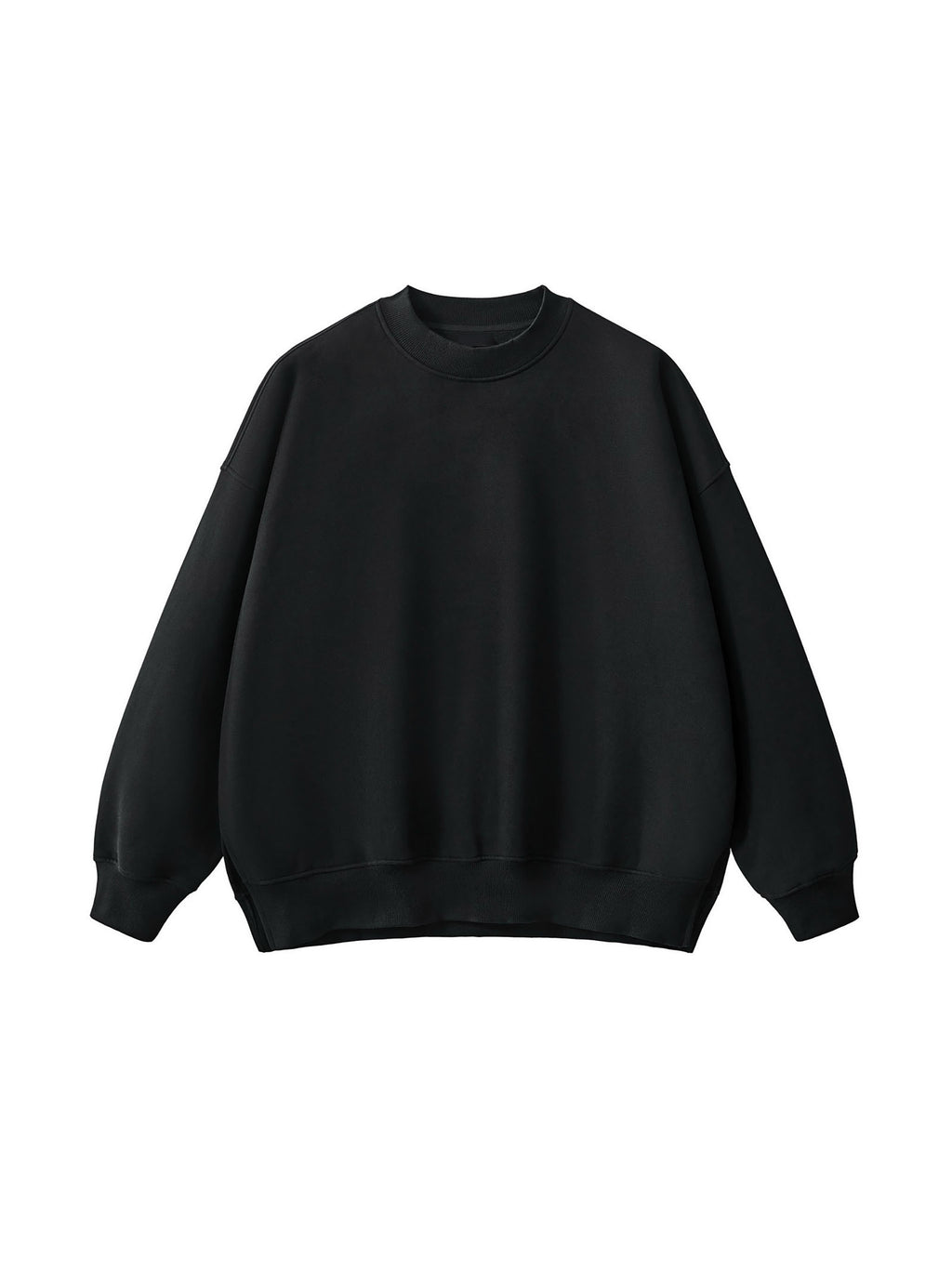 Fleece Side Slit Crewneck Sweatshirt
