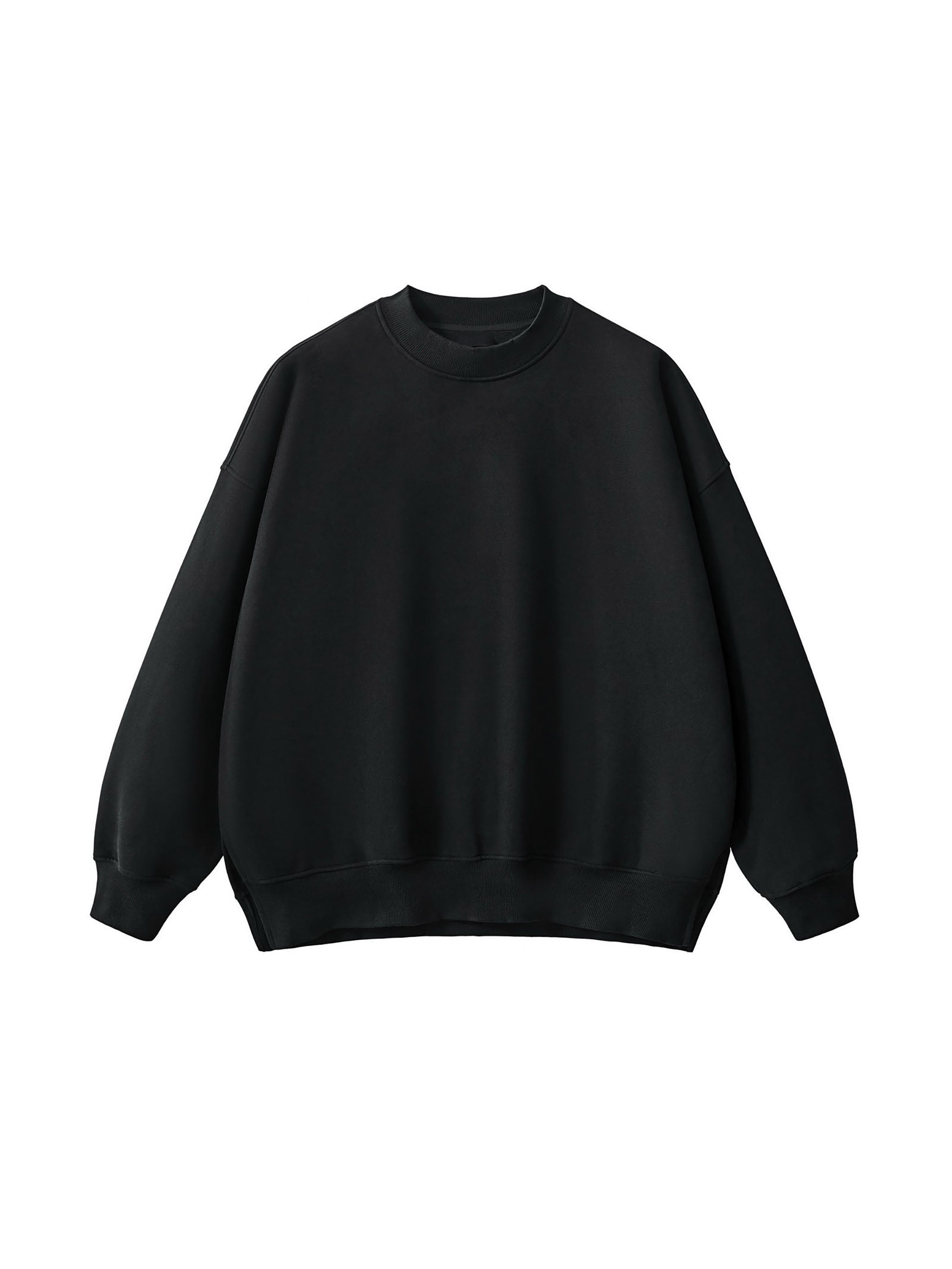 Fleece Side Slit Crewneck Sweatshirt