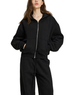 Fleece Zip-Up Boxy Hoodie - Women