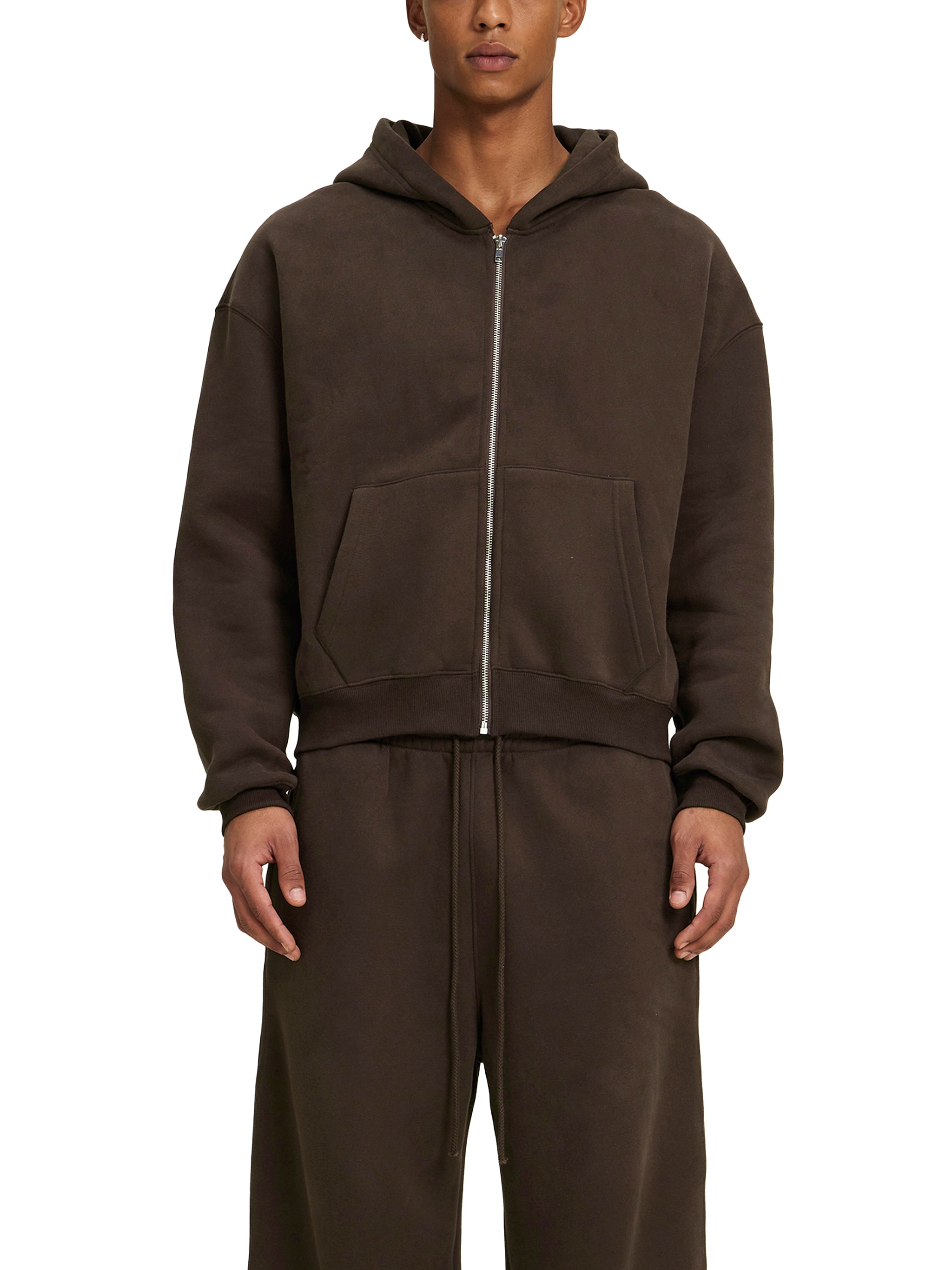 Fleece Zip-Up Boxy Hoodie - Men