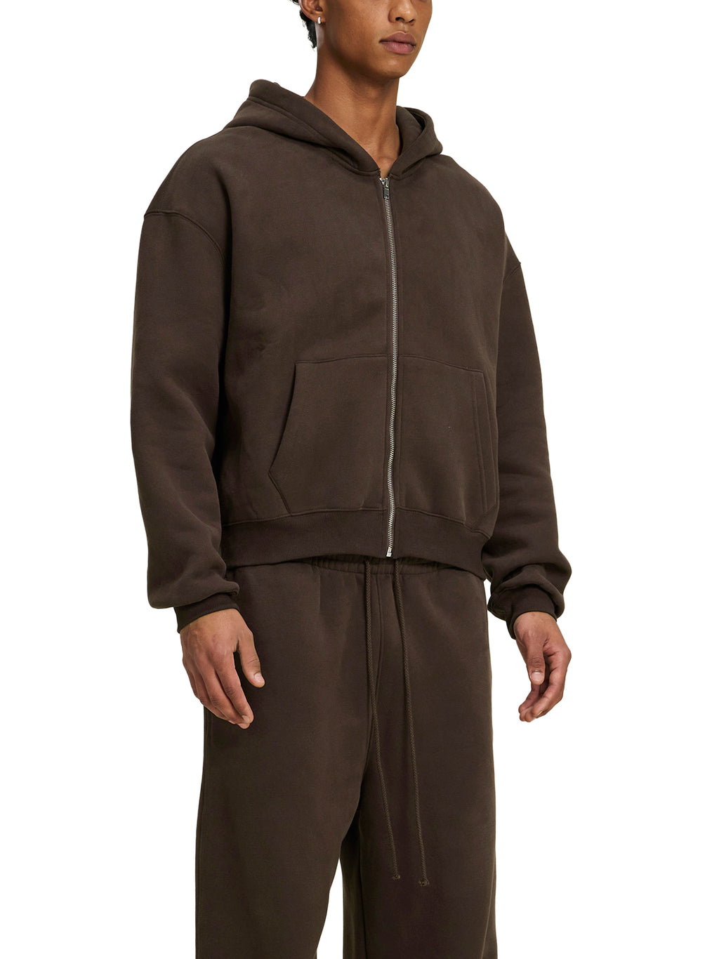 Fleece Zip-Up Boxy Hoodie - Men