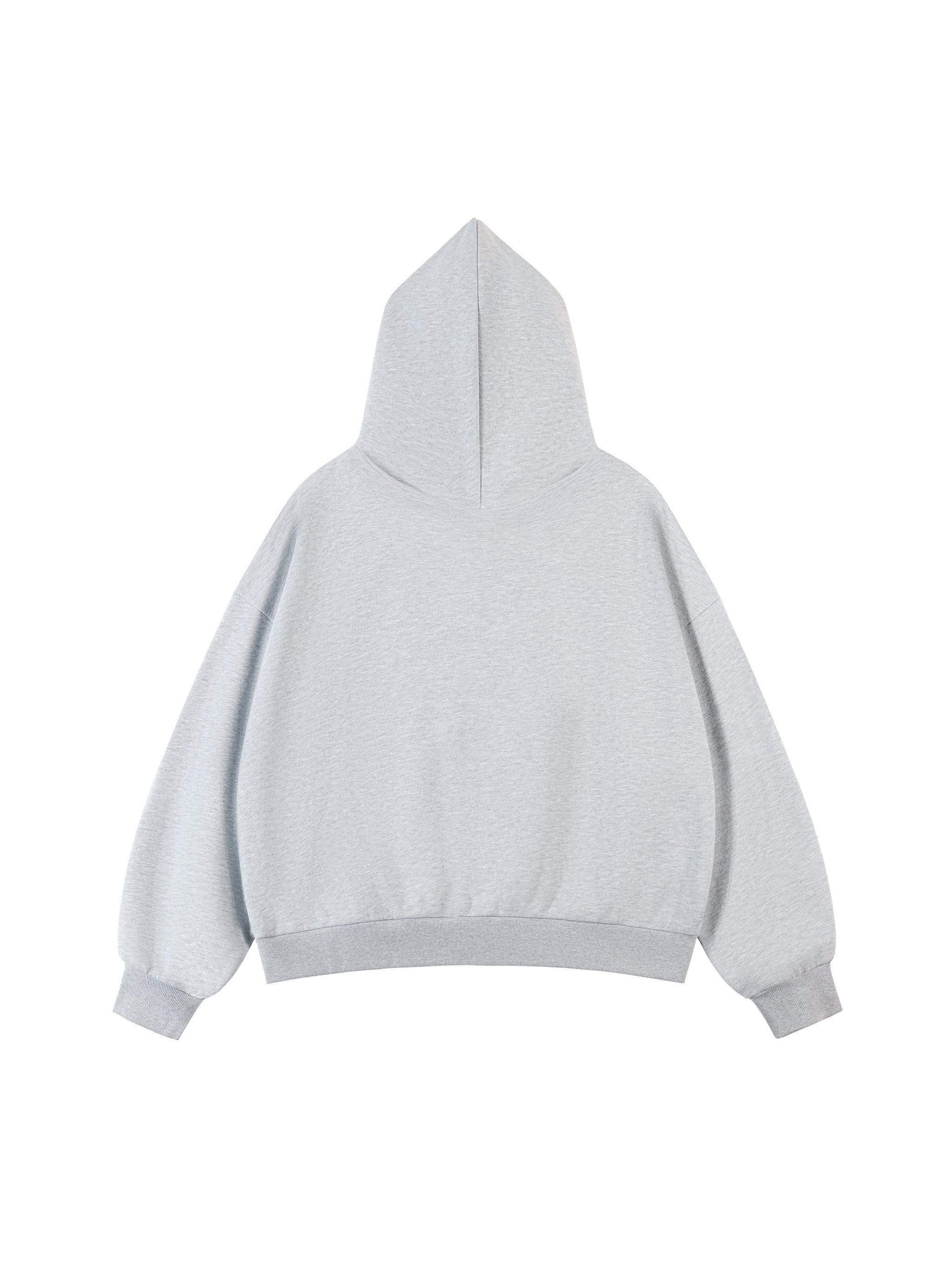Fleeced Full-Zip Boxy Hoodie