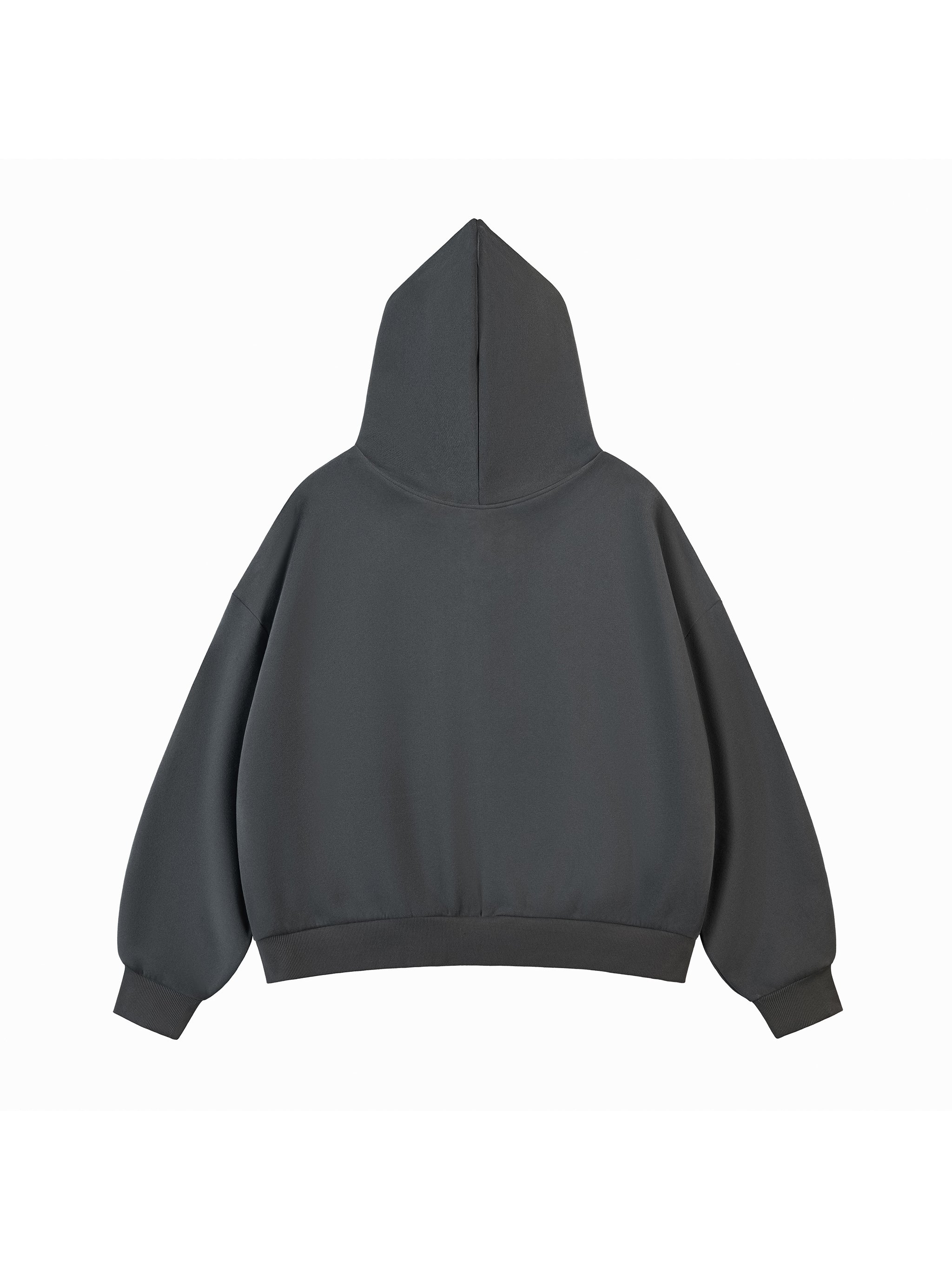 Fleeced Full-Zip Boxy Hoodie