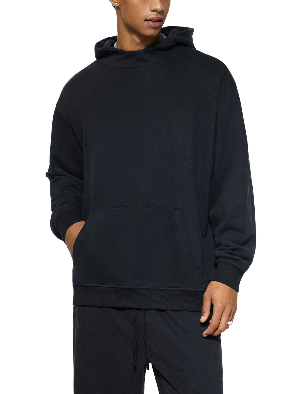 Fleeced High Neck Hoodie