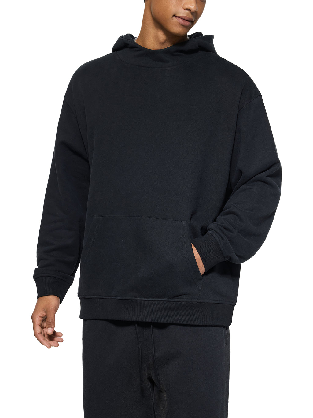 Fleeced High Neck Hoodie