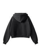 Fleeced Zip-Up Cropped Hoodie