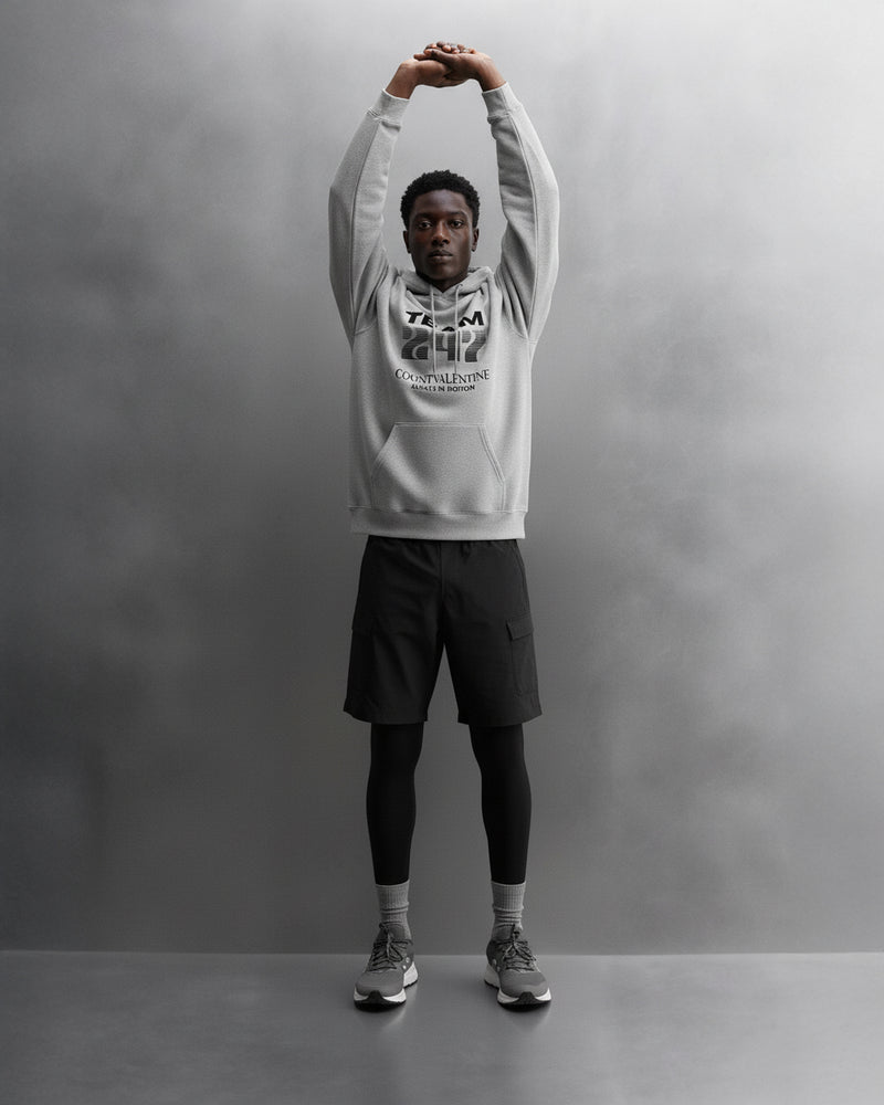 TEAM 247 GREY PERFORMANCE HOODIE