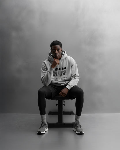 TEAM 247 GREY PERFORMANCE HOODIE