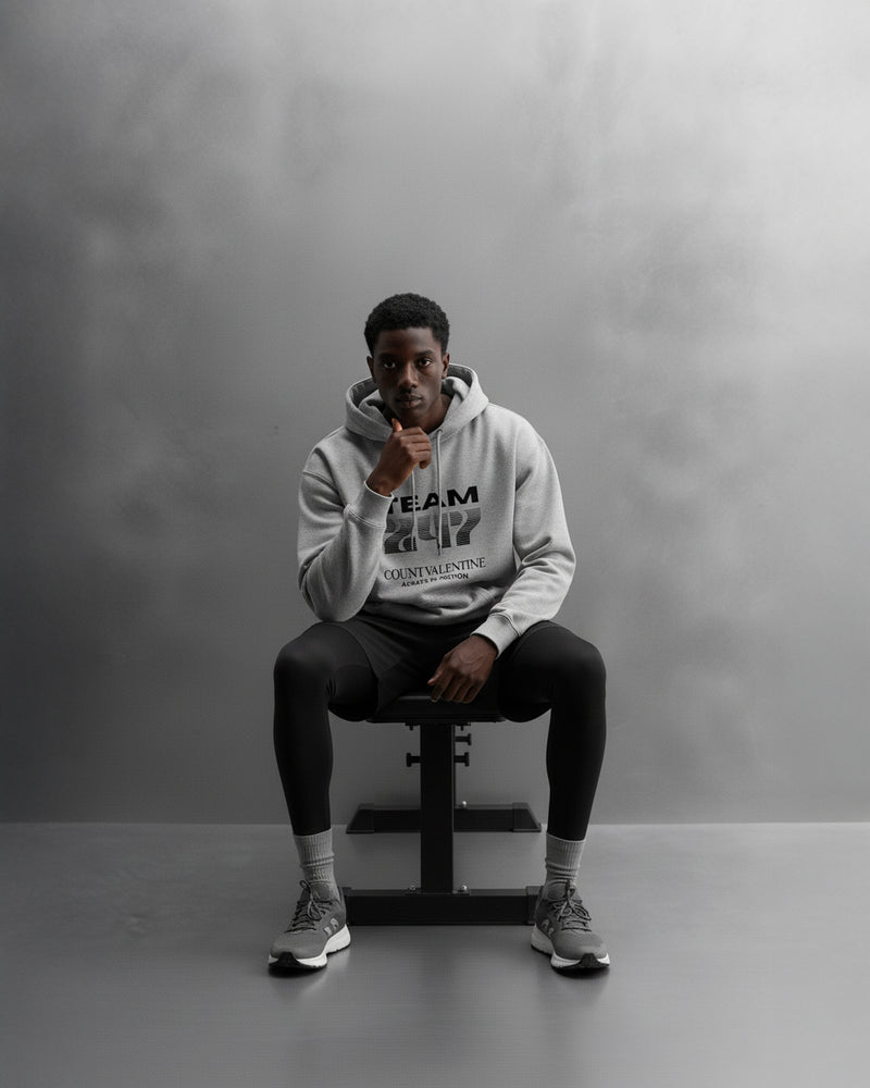 TEAM 247 GREY PERFORMANCE HOODIE