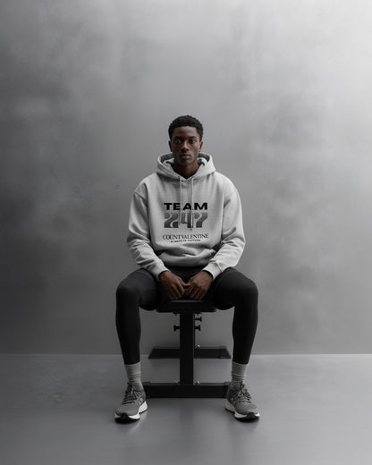 TEAM 247 GREY PERFORMANCE HOODIE