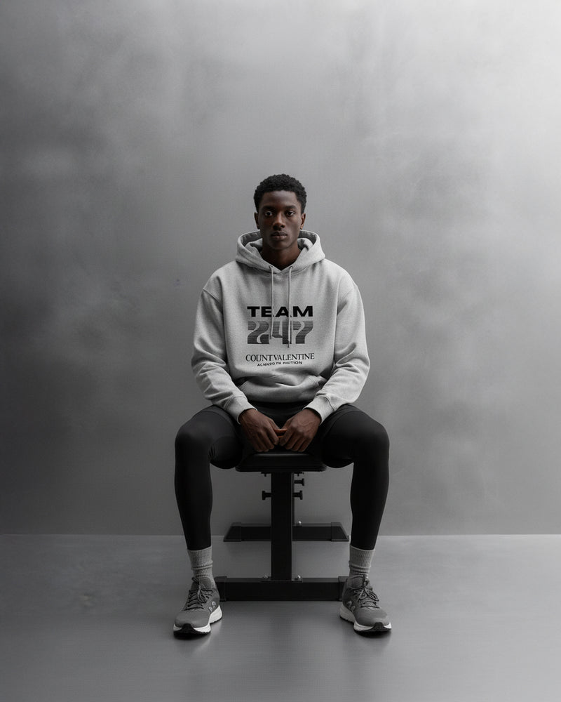 TEAM 247 GREY PERFORMANCE HOODIE