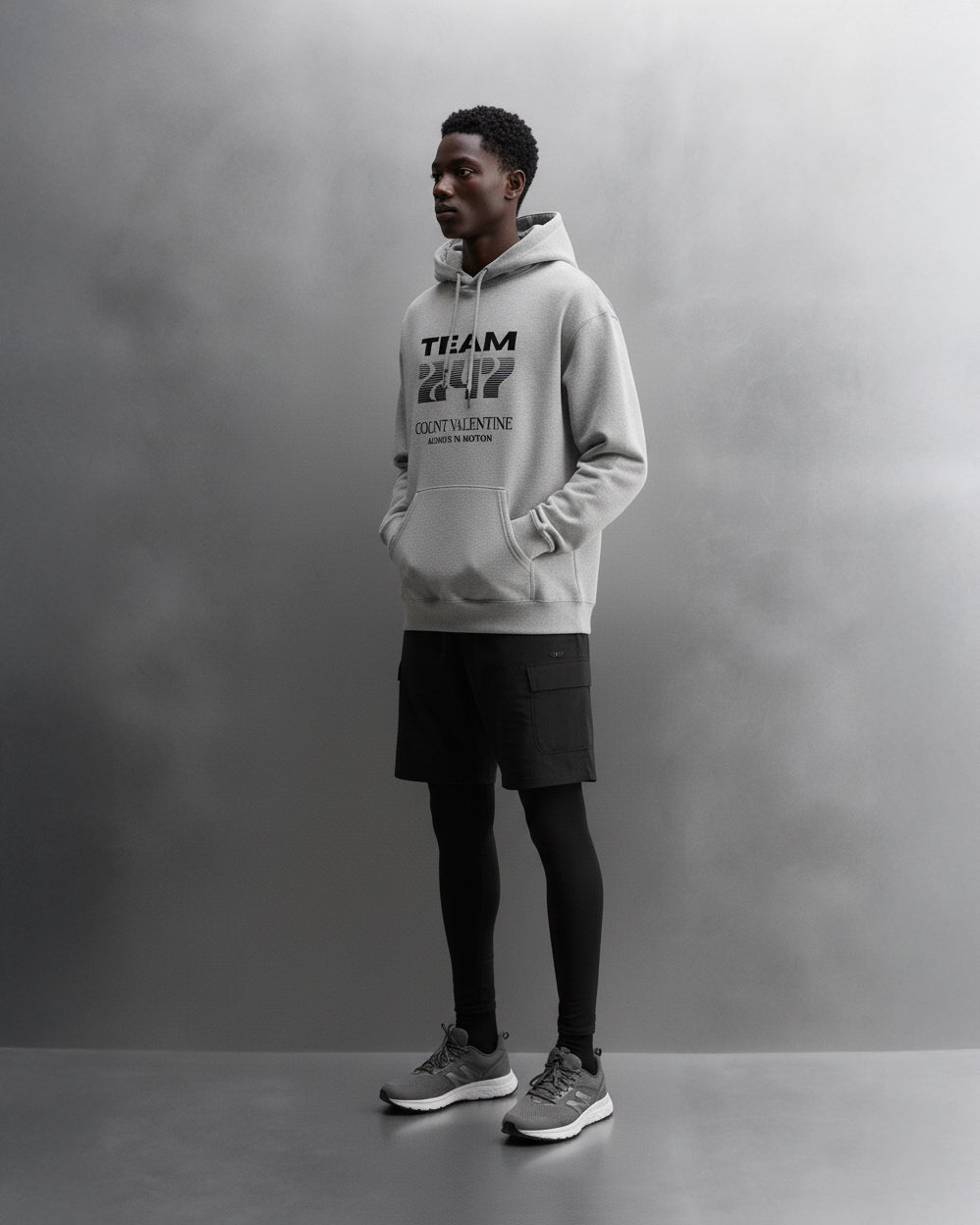 TEAM 247 GREY PERFORMANCE HOODIE